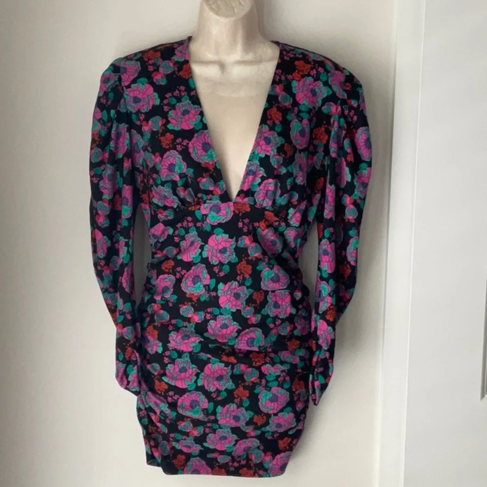 ZARA Floral Puff Sleeve Mini Dress size S - Picture 6 of 10